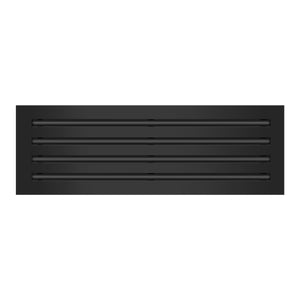 Front of 24x8 Modern Air Vent Cover Black - 24x8 Standard Linear Slot Diffuser Black - Texas Buildmart